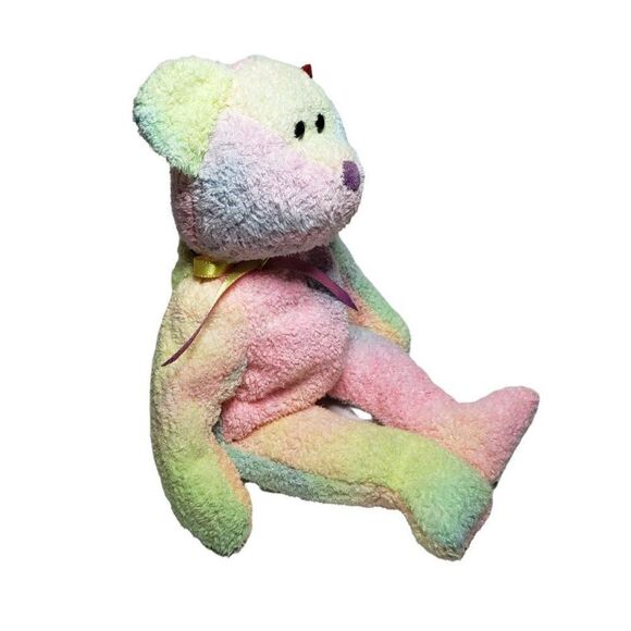 Ty Beanie Babies GROOVY 1999 Retired Bear Rainbow Color Stuffed 9" Plush - Picture 4 of 8